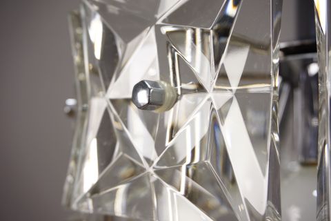 Kinkeldey Glas Kristall Leuchter Mid Century