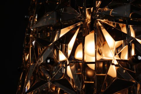 Kinkeldey Glas Kristall Leuchter Mid Century