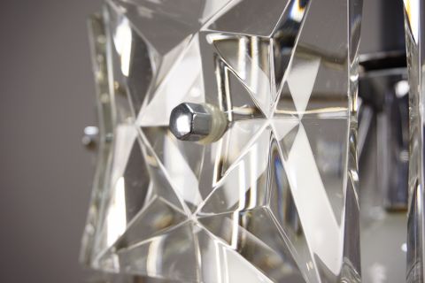 Kinkeldey Glas Kristall Leuchter Mid Century