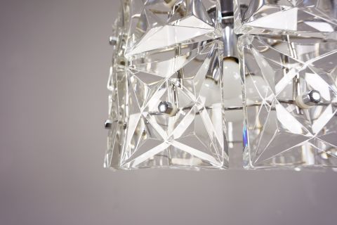 Kinkeldey Glas Kristall Leuchter Mid Century