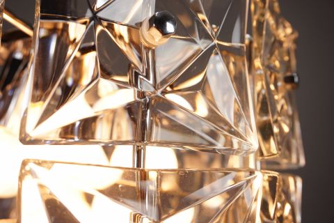 Kinkeldey Glas Kristall Leuchter Mid Century