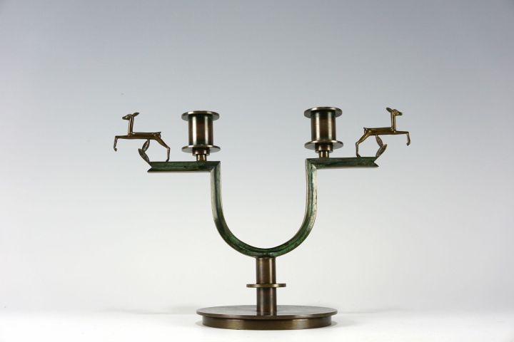 Leuchter Bronze Nils Fougstedt Art Deco