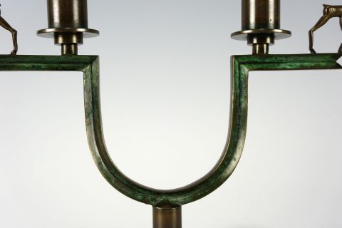 Chandelier Bronze Nils Fougstedt Art Deco
