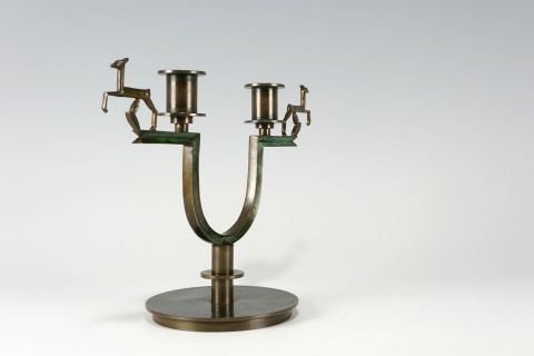 Leuchter Bronze Nils Fougstedt Art Deco