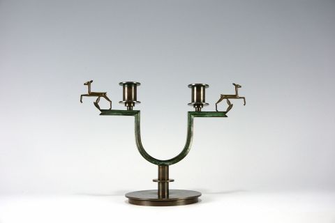 Chandelier Bronze Nils Fougstedt Art Deco