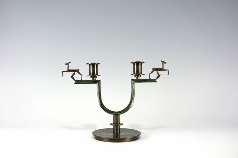 Chandelier Bronze Nils Fougstedt Art Deco