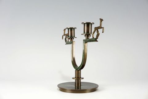 Leuchter Bronze Nils Fougstedt Art Deco