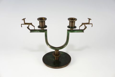 Chandelier Bronze Nils Fougstedt Art Deco