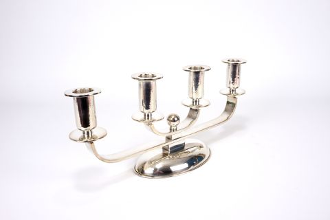 Silver Chandelier - Modernist Art Deco