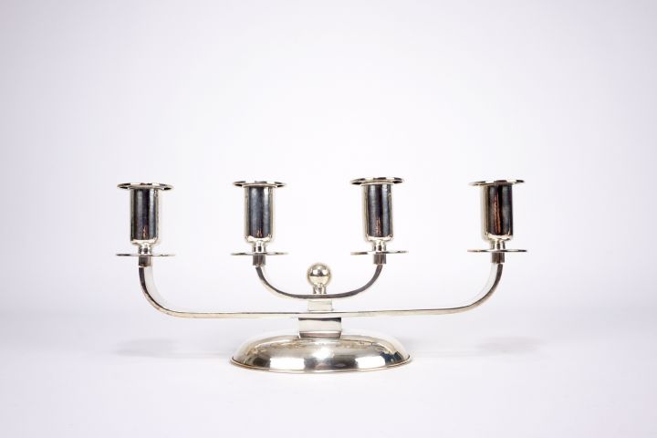 Silver Chandelier - Modernist Art Deco