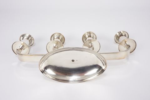 Silver Chandelier - Modernist Art Deco