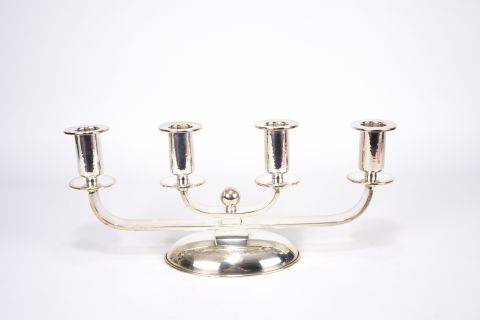 Silver Chandelier - Modernist Art Deco