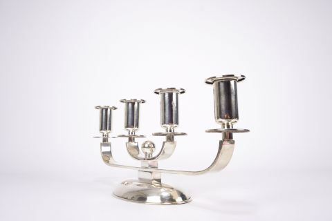 Silver Chandelier - Modernist Art Deco