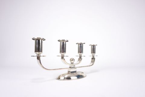Silver Chandelier - Modernist Art Deco