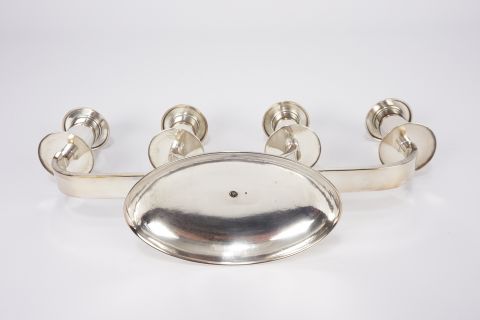Silver Chandelier - Modernist Art Deco
