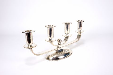 Silver Chandelier - Modernist Art Deco