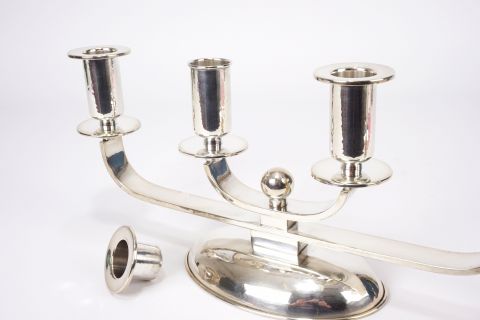 Silver Chandelier - Modernist Art Deco