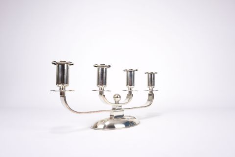 Silver Chandelier - Modernist Art Deco