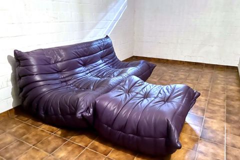 Ligne Roset Togo Sofa Set Leather