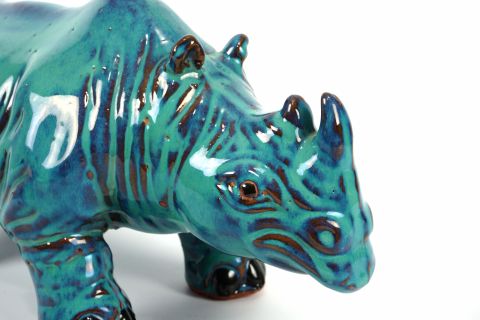 Mid Century Rhinozeros Art Pottery Fat Lava
