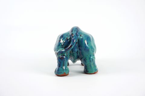 Mid Century Rhinozeros Art Pottery Fat Lava