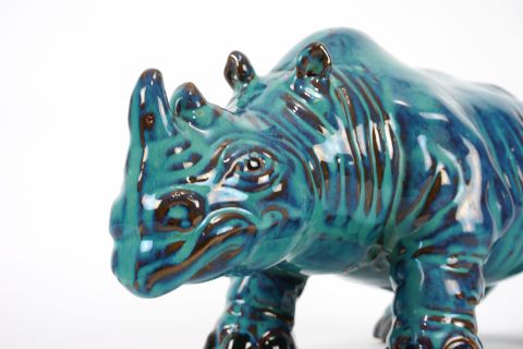 Mid Century Rhinozeros Art Pottery Fat Lava