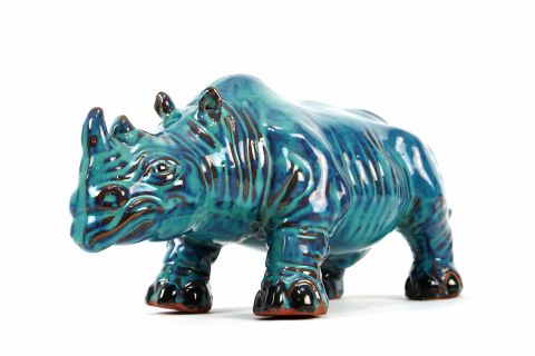 Mid Century Nashorn Studio Keramik Fat Lava