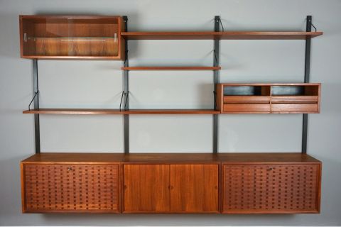 Mid Century Teak Shelf Cado