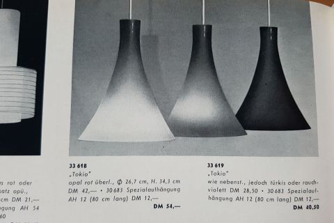 Peill & Putzler Mid Century Glas Deckenlampe