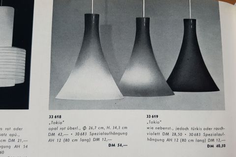 Peill & Putzler Mid Century Glas Deckenlampe