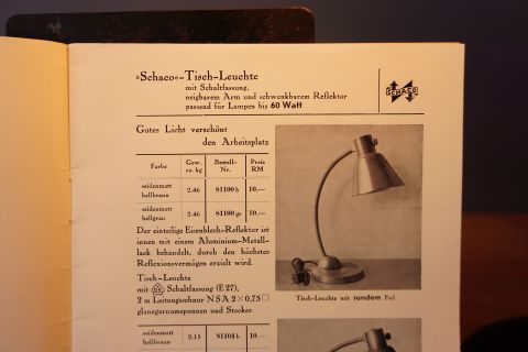 Schaco Bauhaus Tischleuchte 1930er