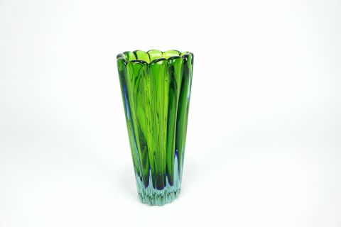 Sommerso a coste glass Vase