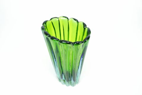Sommerso a coste glass Vase