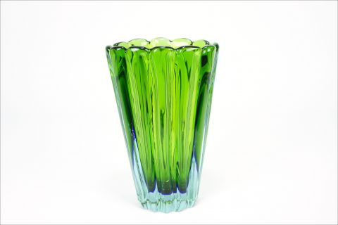 Sommerso a coste glass Vase
