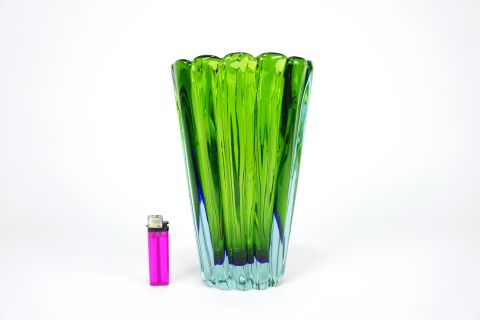 Sommerso a coste glass Vase