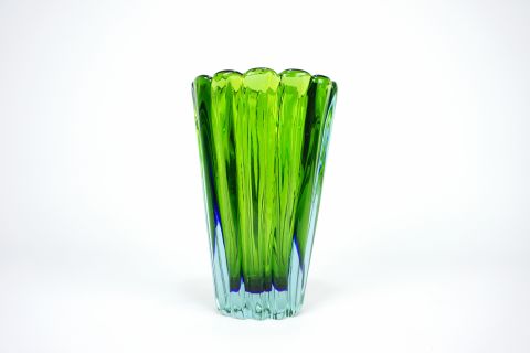 Sommerso a coste glass Vase
