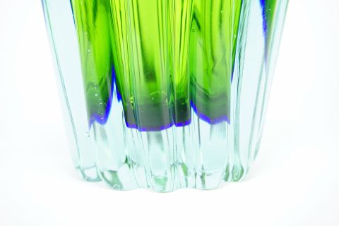 Sommerso a coste glass Vase