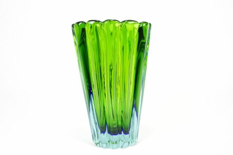 Sommerso a coste glass Vase