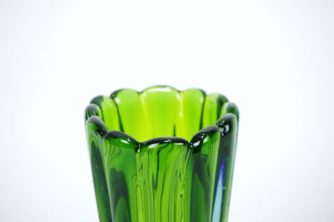 Sommerso a coste glass Vase