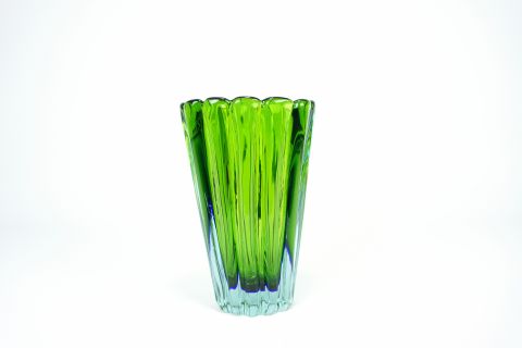 Sommerso a coste glass Vase