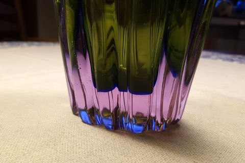 Sommerso a coste glass Vase
