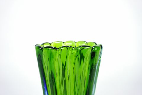 Sommerso a coste glass Vase