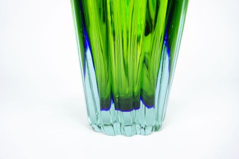 Sommerso a coste glass Vase
