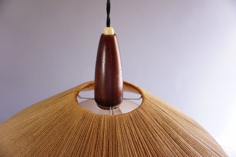 Temde Teak Sisal Deckenleuchte