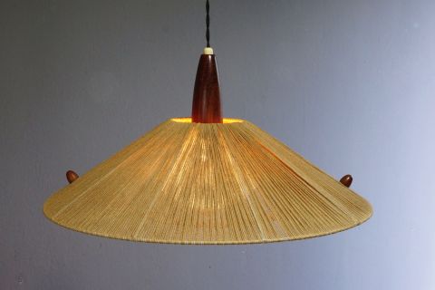 Temde Teak Sisal Deckenleuchte