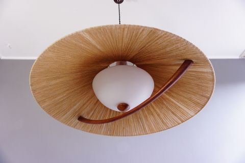 Temde Teak Sisal Deckenleuchte