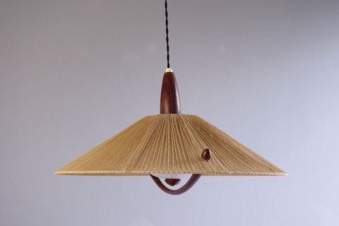 Temde Teak Sisal Deckenleuchte