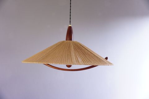 Temde Teak Sisal Deckenleuchte