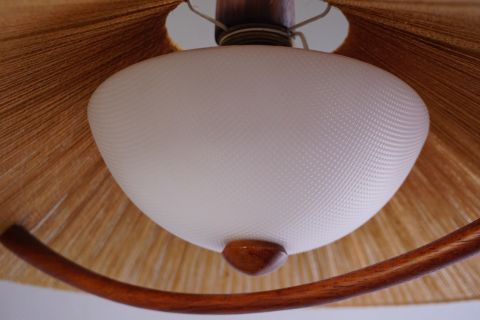 Temde Teak Sisal Deckenleuchte