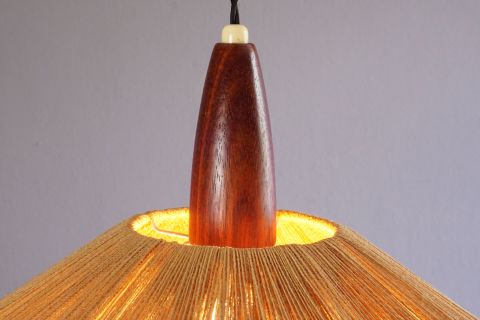 Temde Teak Sisal Deckenleuchte